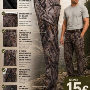 Nature Pant Κυνηγετικό Παντελόνι με Waffle Fleece Επένδυση – Μόνο 15€