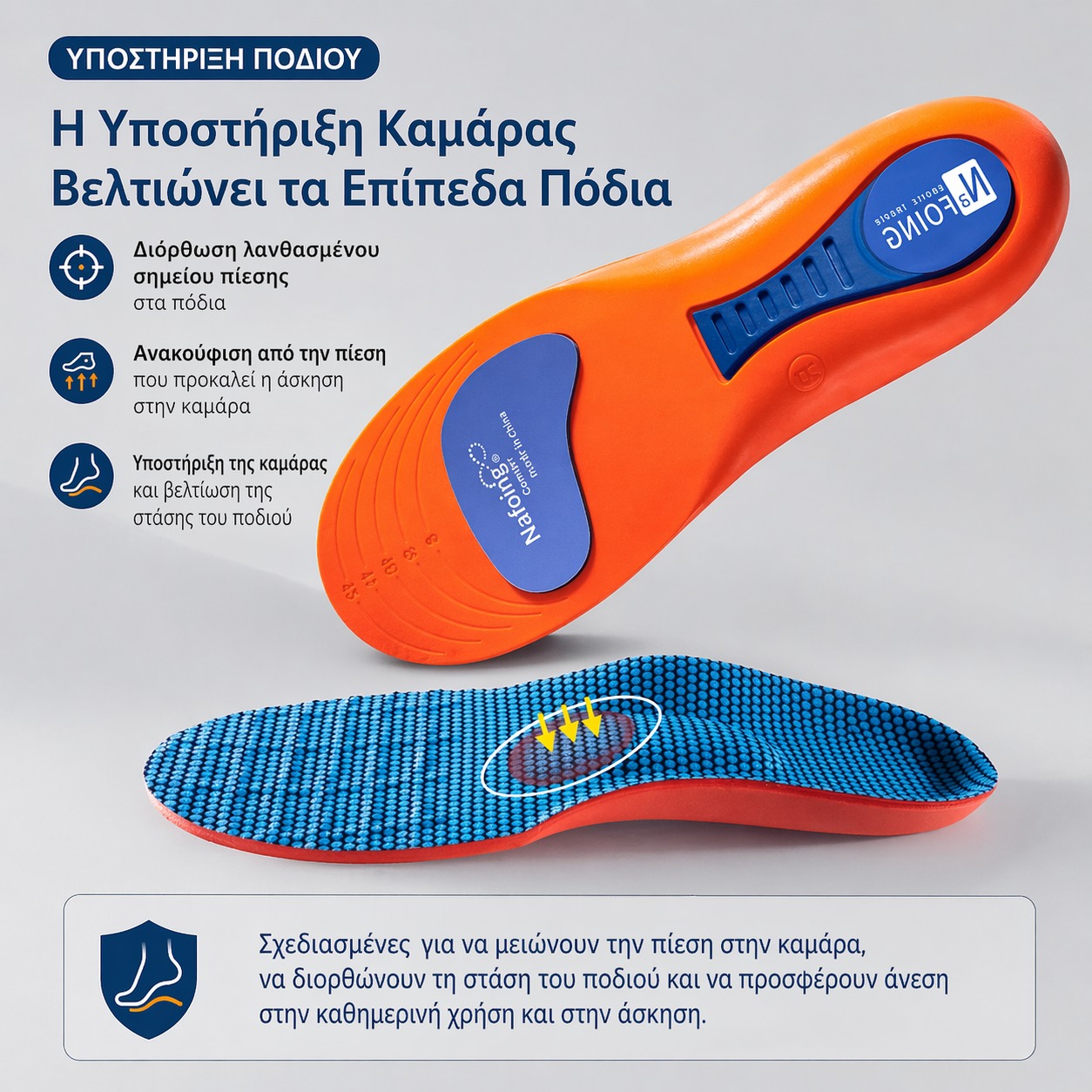 Ορθοπαιδικοι πατοι Shock Αbsorption Ιnsole - Image 4