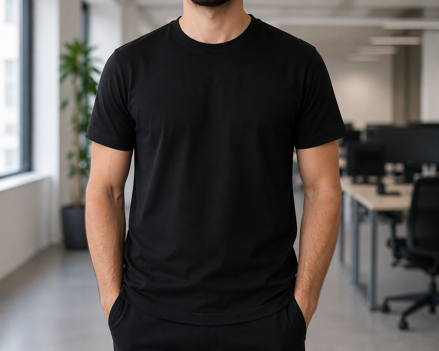 Premium Black T-Shirt 250gsm Μαύρο - Image 5