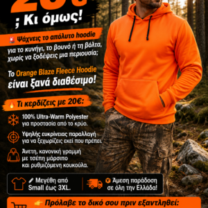 Orange Blaze Fleece Hoodie Κυνηγετικό Φούτερ Πορτοκαλί | Ζεστό Hoodie Κυνηγίου